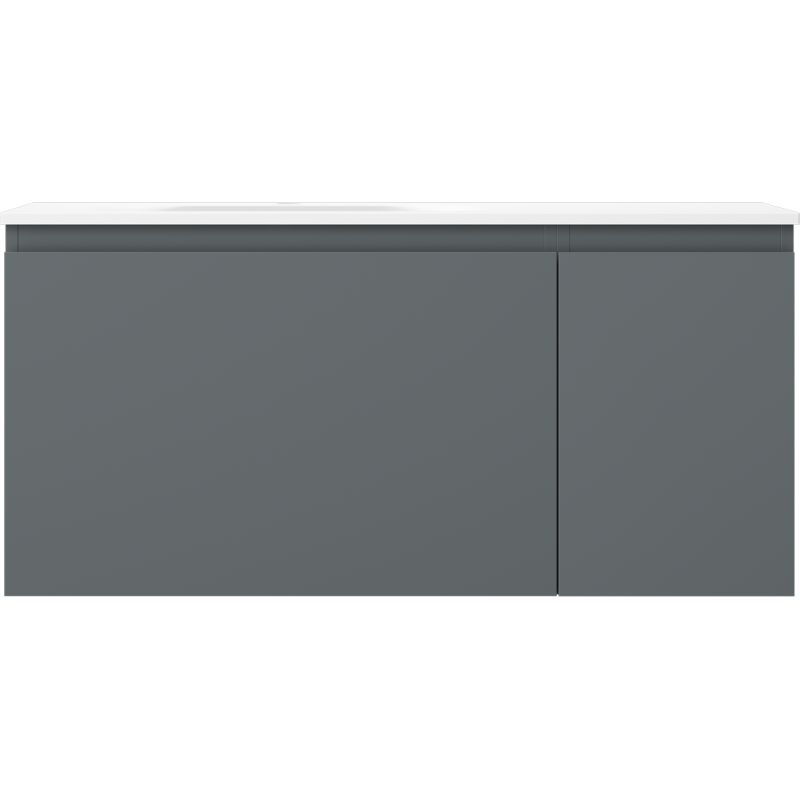 Mexen Orio mobile da bagno 90 cm con lavabo Vela sinistro, 1S, 1D, grafite opaco/bianco opaco - 91A13-09047-3-BBFF66-W23L01