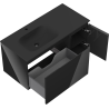 Mexen Orio armadietto da bagno 90 cm con lavabo Vela sinistra, 1S, 1D, nero lucido/nero opaco - 91A13-09047-3-BBFF70-W23L71