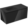 Mexen Orio armadietto da bagno 90 cm con lavabo Vela sinistra, 1S, 1D, nero lucido/nero opaco - 91A13-09047-3-BBFF70-W23L71