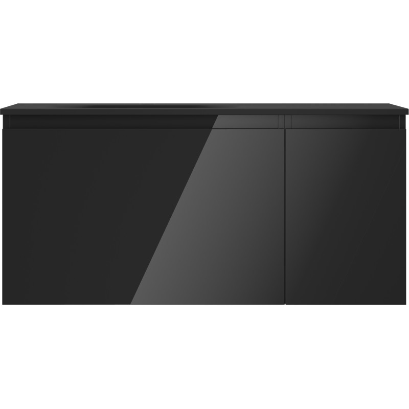Mexen Orio armario de baño de 90 cm con lavabo Vela izquierdo, 1S, 1D, negro brillo/negro mate - 91A13-09047-3-BBFF70-W23L71