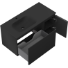 Mexen Orio mueble de baño 90 cm con lavabo Vela izquierdo, 1S, 1D, negro mate - 91A13-09047-3-BBFF71-W23L71