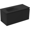 Mexen Orio Badezimmerschrank 90 cm mit Waschbecken Vela links, 1S, 1D, schwarz matt - 91A13-09047-3-BBFF71-W23L71