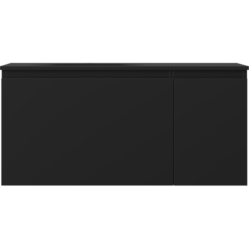 Mexen Orio armoire de salle de bain 90 cm avec lavabo Vela à gauche, 1 tiroir, 1 porte, noir mat - 91A13-09047-3-BBFF71-W23L71