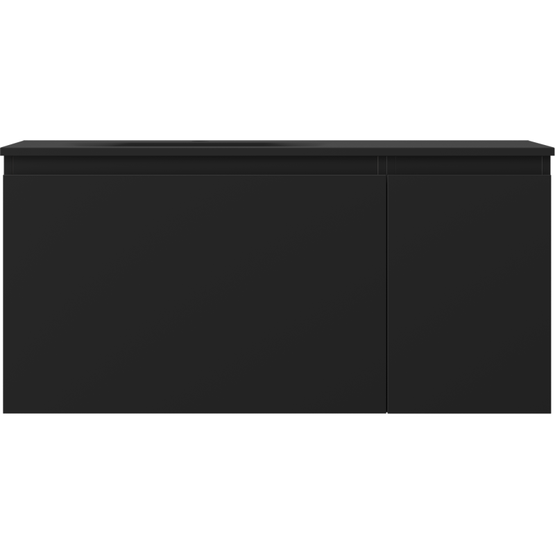 Mexen Orio mueble de baño 90 cm con lavabo Vela izquierdo, 1S, 1D, negro mate - 91A13-09047-3-BBFF71-W23L71