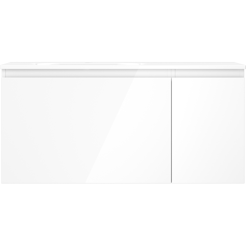 Mexen Orio mobile da bagno 100 cm con lavabo Vela sinistro, 1S, 1D, bianco lucido - 91A13-10047-3-BBFF00-W23L00