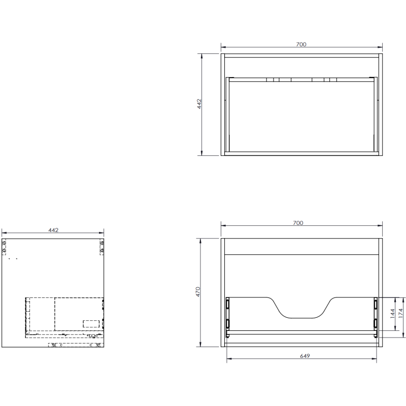 Mexen Orio armario de baño de 100 cm con lavabo Vela izquierdo, 1S, 1D, blanco brillo - 91A13-10047-3-BBFF00-W23L00