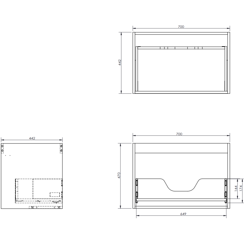 Mexen Orio mobile da bagno 100 cm con lavabo Vela sinistro, 1S, 1D, bianco lucido - 91A13-10047-3-BBFF00-W23L00