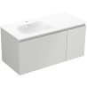 Mexen Orio 100 cm Bathroom Cabinet with Vela Left Sink, 1S, 1D, Gray Matte/White Matte - 91A13-10047-3-BBFF62-W23L01