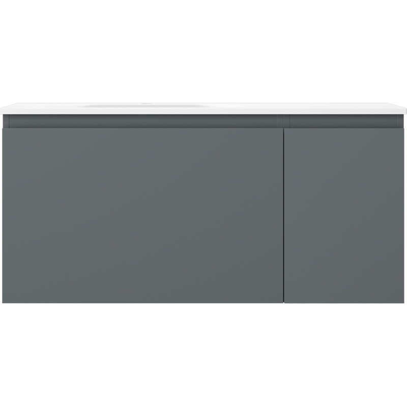 Mexen Orio armario de baño de 100 cm con lavabo Vela izquierdo, 1S, 1D, grafito mate/blanco mate - 91A13-10047-3-BBFF66-W23L01
