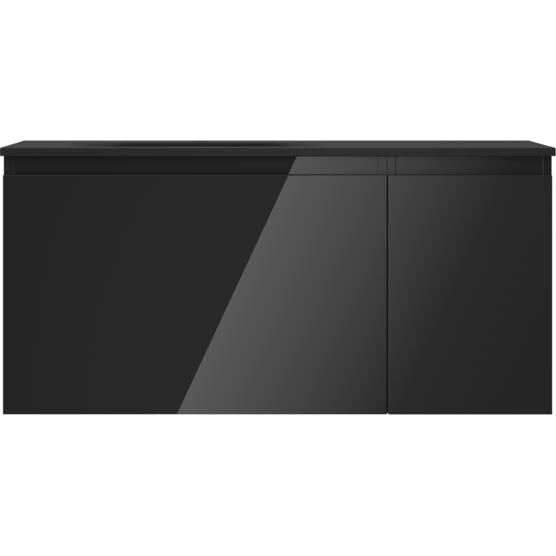 Mexen Orio meuble de salle de bain 100 cm avec lavabo Vela gauche, 1S, 1D, noir brillant/noir mat - 91A13-10047-3-BBFF70-W23L71