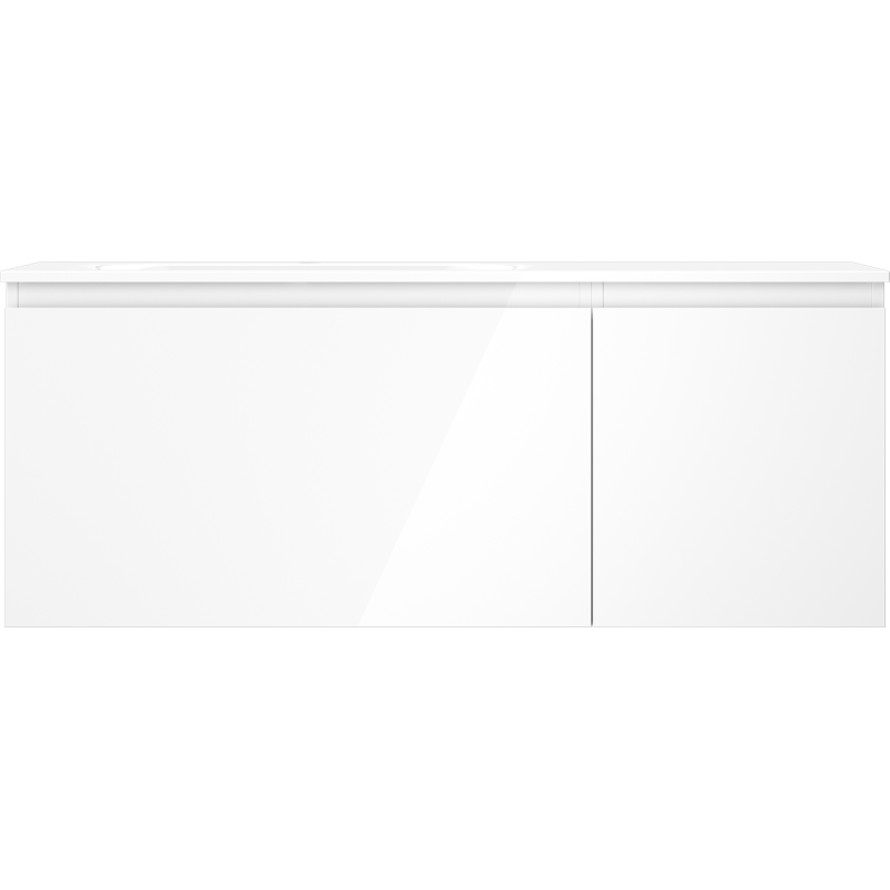 Mexen Orio mobile da bagno 120 cm con lavabo Vela sinistro, 1S, 1D, bianco lucido - 91A13-12047-3-BBFF00-W23L00