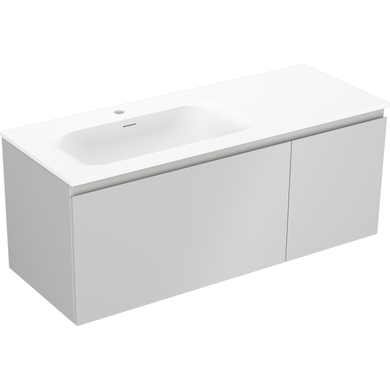 Mexen Orio badkamerkast 120 cm met wastafel Vela links, 1S, 1D, grijs mat/wit mat - 91A13-12047-3-BBFF62-W23L01