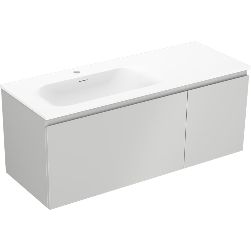 Mexen Orio szafka łazienkowa 120 cm z umywalką Vela lewą, 1S, 1D, szara mat/biała mat - 91A13-12047-3-BBFF62-W23L01