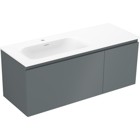 Mexen Orio bathroom cabinet 120 cm with Vela left basin, 1S, 1D, graphite matte/white matte - 91A13-12047-3-BBFF66-W23L01