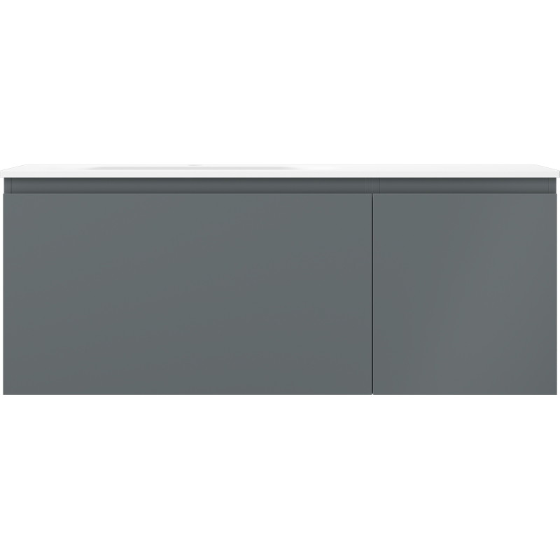 Mexen Orio kupaonski ormarić 120 cm s umivaonikom Vela lijevim, 1S, 1D, grafit mat/bijela mat - 91A13-12047-3-BBFF66-W23L01