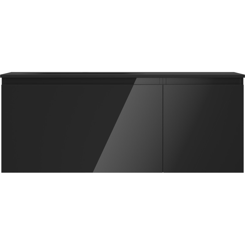 Mexen Orio badkamerkast 120 cm met wastafel Vela links, 1S, 1D, zwart glans/zwart mat - 91A13-12047-3-BBFF70-W23L71