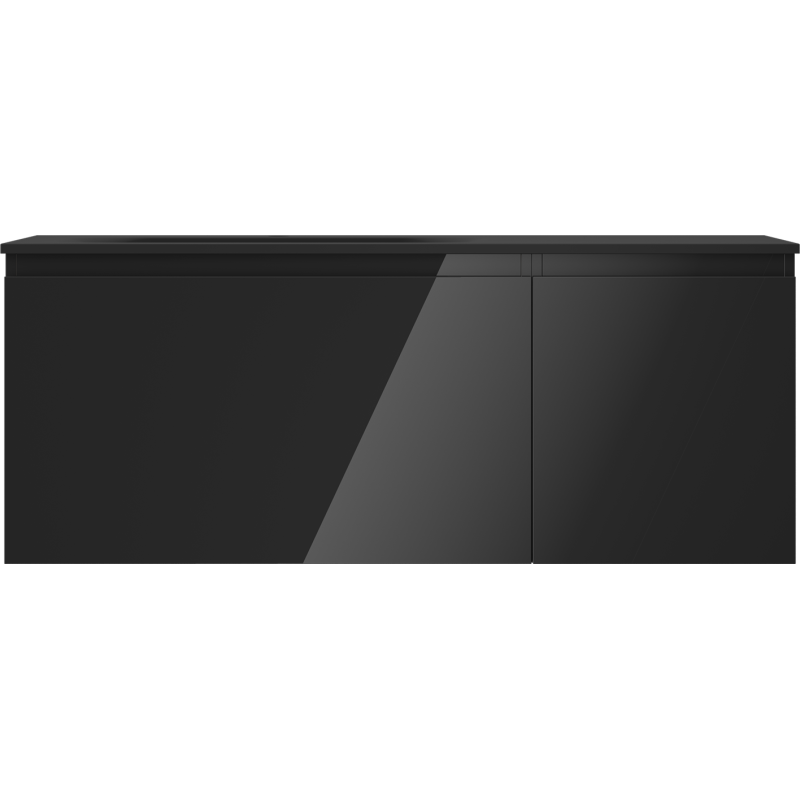 Mexen Orio badkamerkast 120 cm met wastafel Vela links, 1S, 1D, zwart glanzend/zwart mat - 91A13-12047-3-BBFF70-W23L71