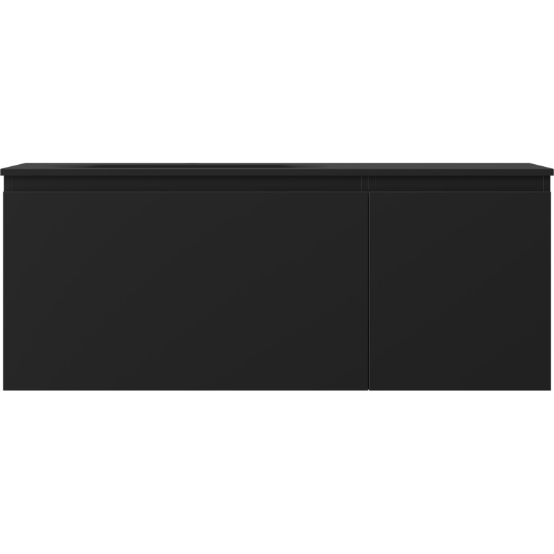 Mexen Orio armoire de salle de bains 120 cm avec lavabo Vela gauche, 1S, 1D, noir mat - 91A13-12047-3-BBFF71-W23L71