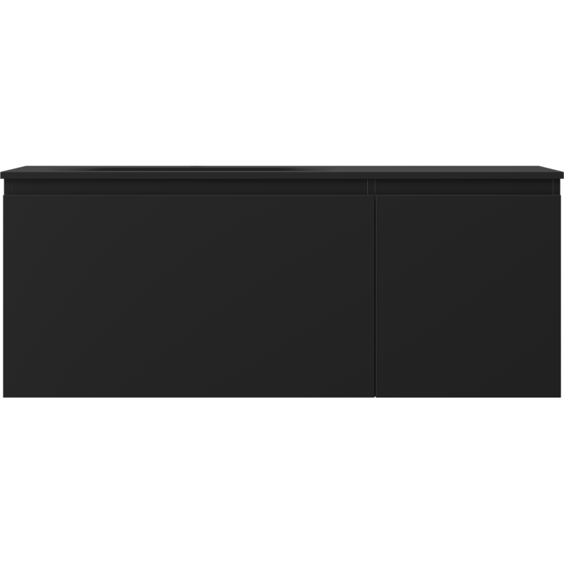 Mexen Orio mobile da bagno 120 cm con lavabo Vela sinistro, 1S, 1A, nero opaco - 91A13-12047-3-BBFF71-W23L71