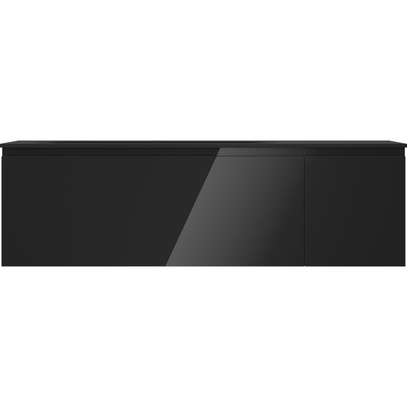 Mexen Orio mobile da bagno 160 cm con lavabo Vela sinistro, 1S, 1D, nero lucido/nero opaco - 91A13-16047-3-BBFF70-W23L71