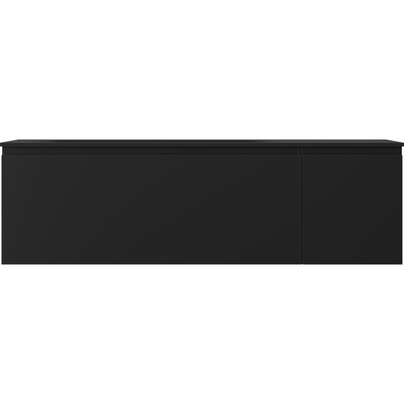 Mexen Orio armario de baño 160 cm con lavabo Vela izquierda, 1S, 1D, negro mate - 91A13-16047-3-BBFF71-W23L71