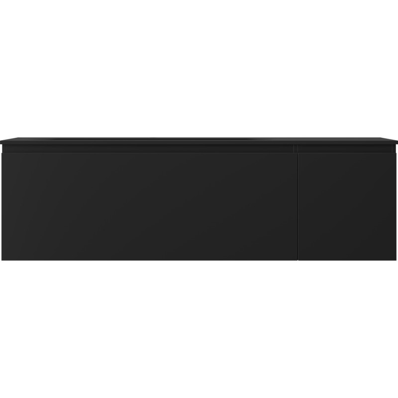 Mexen Orio badkamerkast 160 cm met wastafel Vela links, 1L, 1D, zwart mat - 91A13-16047-3-BBFF71-W23L71