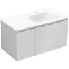 Mexen Orio bathroom cabinet 90 cm with Vela right sink, 1 drawer, 1 door, gray matte/white matte - 91A13-09047-3-BBFF62-W23P01