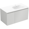 Mexen Orio meuble de salle de bain 90 cm avec lavabo Vela droit, 1S, 1D, gris mat/blanc mat - 91A13-09047-3-BBFF62-W23P01