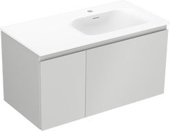 Mexen Orio armario de baño 90 cm con lavabo Vela derecho, 1S, 1D, gris mate/blanco mate - 91A13-09047-3-BBFF62-W23P01