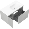 Mexen Orio meuble de salle de bain 90 cm avec lavabo Vela droit, 1S, 1D, gris mat/blanc mat - 91A13-09047-3-BBFF62-W23P01