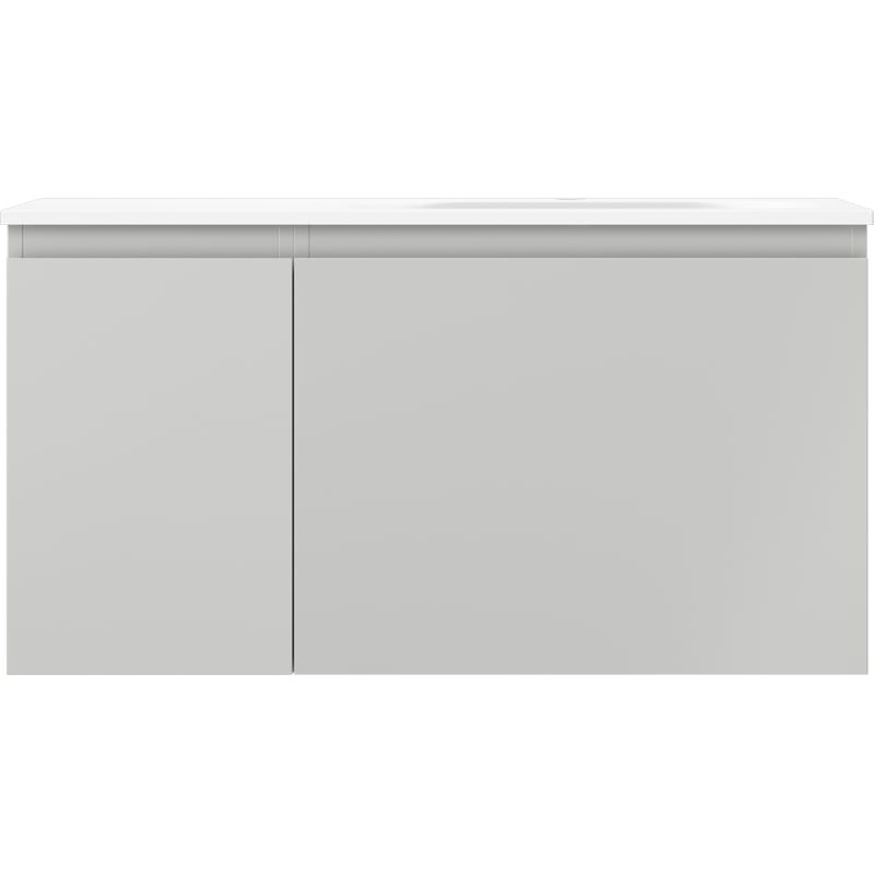 Mexen Orio bathroom cabinet 90 cm with Vela right sink, 1 drawer, 1 door, gray matte/white matte - 91A13-09047-3-BBFF62-W23P01