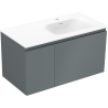 Mexen Orio armoire de salle de bain 90 cm avec lavabo Vela droite, 1S, 1D, graphite mat/blanc mat - 91A13-09047-3-BBFF66-W23P01