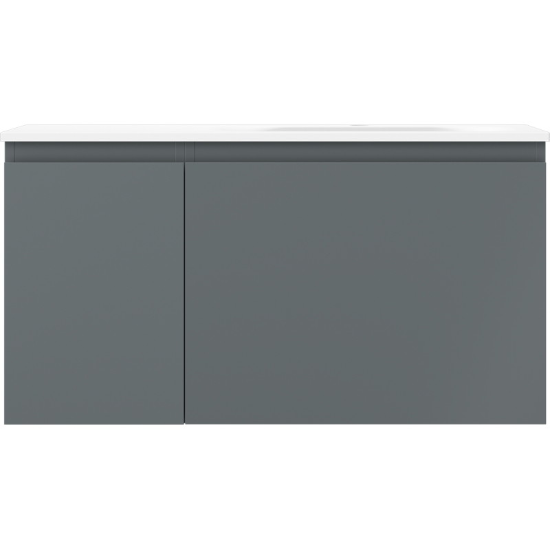 Mexen Orio Badezimmerschrank 90 cm mit Waschbecken Vela rechts, 1S, 1T, Grafit matt/weiß matt - 91A13-09047-3-BBFF66-W23P01