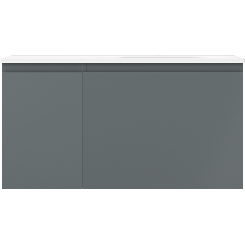 Mexen Orio mueble de baño 90 cm con lavabo Vela a la derecha, 1S, 1D, grafito mate/blanco mate - 91A13-09047-3-BBFF66-W23P01