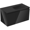 Mexen Orio 90 cm Bathroom Cabinet with Right Vela Sink, 1S, 1D, Black Gloss/Black Matte - 91A13-09047-3-BBFF70-W23P71