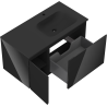 Mexen Orio mueble de baño 90 cm con lavabo Vela derecho, 1S, 1D, negro brillo/negro mate - 91A13-09047-3-BBFF70-W23P71