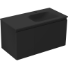 Mexen Orio armoire de salle de bain 90 cm avec lavabo Vela droit, 1S, 1D, noir mat - 91A13-09047-3-BBFF71-W23P71