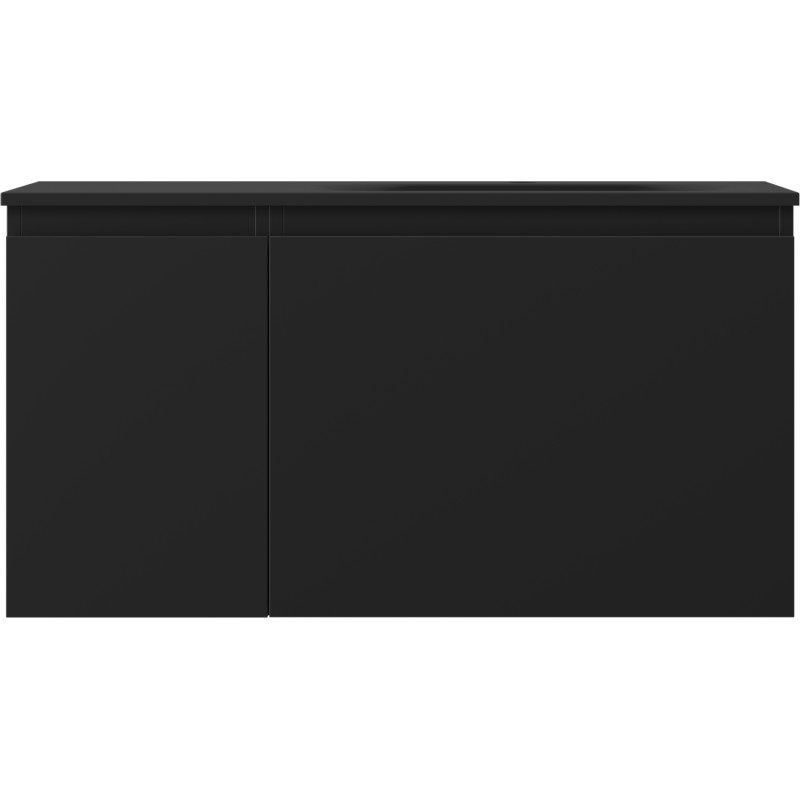 Mexen Orio kupaonski ormarić 90 cm s umivaonikom Vela desni, 1S, 1D, crna mat - 91A13-09047-3-BBFF71-W23P71