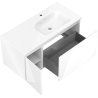 Mexen Orio 100 cm bathroom cabinet with Vela right sink, 1S, 1D, white gloss - 91A13-10047-3-BBFF00-W23P00