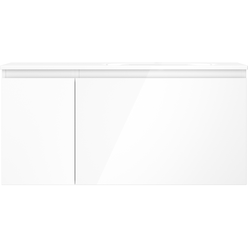 Mexen Orio bathroom cabinet 100 cm with Vela sink right, 1S, 1D, white gloss - 91A13-10047-3-BBFF00-W23P00