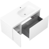 Mexen Orio bathroom cabinet 100 cm with Vela right sink, 1S, 1D, white matte - 91A13-10047-3-BBFF01-W23P01