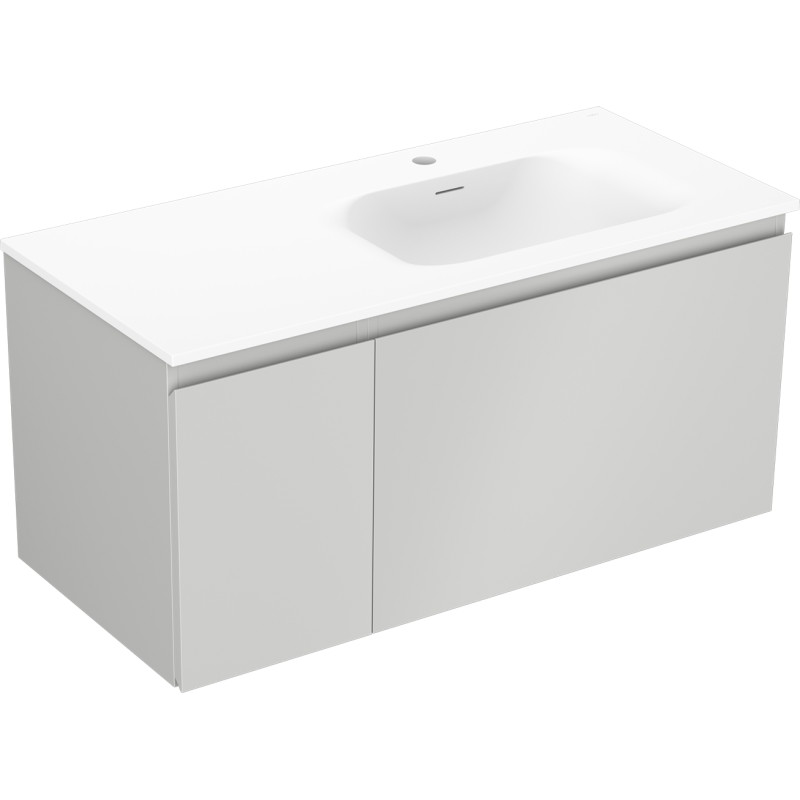 Mexen Orio armadietto da bagno 100 cm con lavabo Vela a destra, 1S, 1D, grigio opaco/bianco opaco - 91A13-10047-3-BBFF62-W23P01