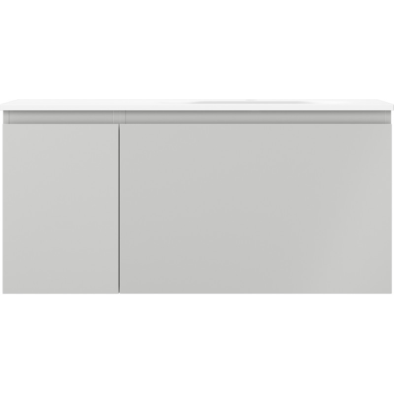 Mexen Orio armario de baño de 100 cm con lavabo Vela derecho, 1 cajón, 1 puerta, gris mate/blanco mate