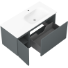 Mexen Orio 100 cm bathroom cabinet with Vela sink right, 1S, 1D, matte graphite/white matte - 91A13-10047-3-BBFF66-W23P01