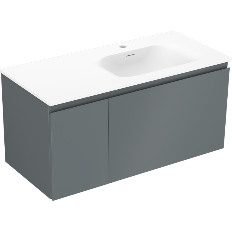 Mexen Orio armoire de salle de bain 100 cm avec lavabo Vela à droite, 1T, 1P, graphite mat/blanc mat