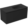 Mexen Orio Badezimmerschrank 100 cm mit Waschbecken Vela rechts, 1S, 1T, Schwarz Matt - 91A13-10047-3-BBFF71-W23P71