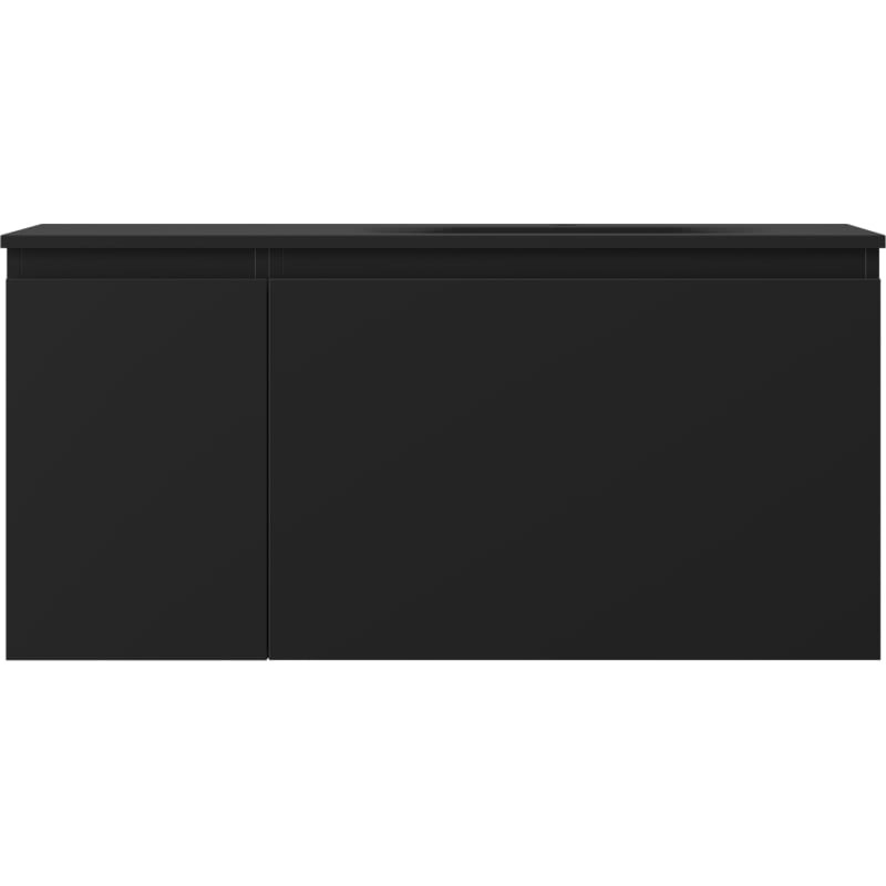 Mexen Orio Badezimmerschrank 100 cm mit Waschbecken Vela rechts, 1S, 1D, schwarz matt - 91A13-10047-3-BBFF71-W23P71