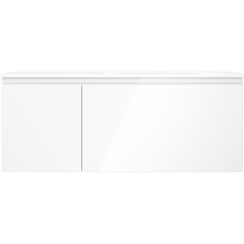 Mexen Orio armadietto da bagno 120 cm con lavabo Vela destro, 1S, 1D, bianco lucido - 91A13-12047-3-BBFF00-W23P00