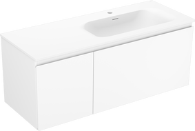 Mexen Orio Badezimmerschrank 120 cm mit Waschbecken Vela rechts, 1 Schublade, 1 Tür, weiß matt - 91A13-12047-3-BBFF01-W23P01