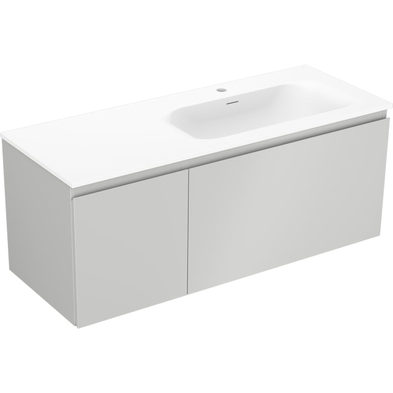 Mexen Orio szafka łazienkowa 120 cm z umywalką Vela prawą, 1S, 1D, szara mat/biała mat - 91A13-12047-3-BBFF62-W23P01